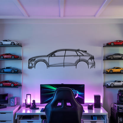 RSQ8 - Car Metal Silhouette Wall Art - Car Enthusiast Gift - Laser-cut Garage Decor