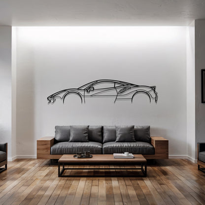 488 Pista - Car Metal Silhouette Wall Art - Car Enthusiast Gift - Laser-cut Garage Decor