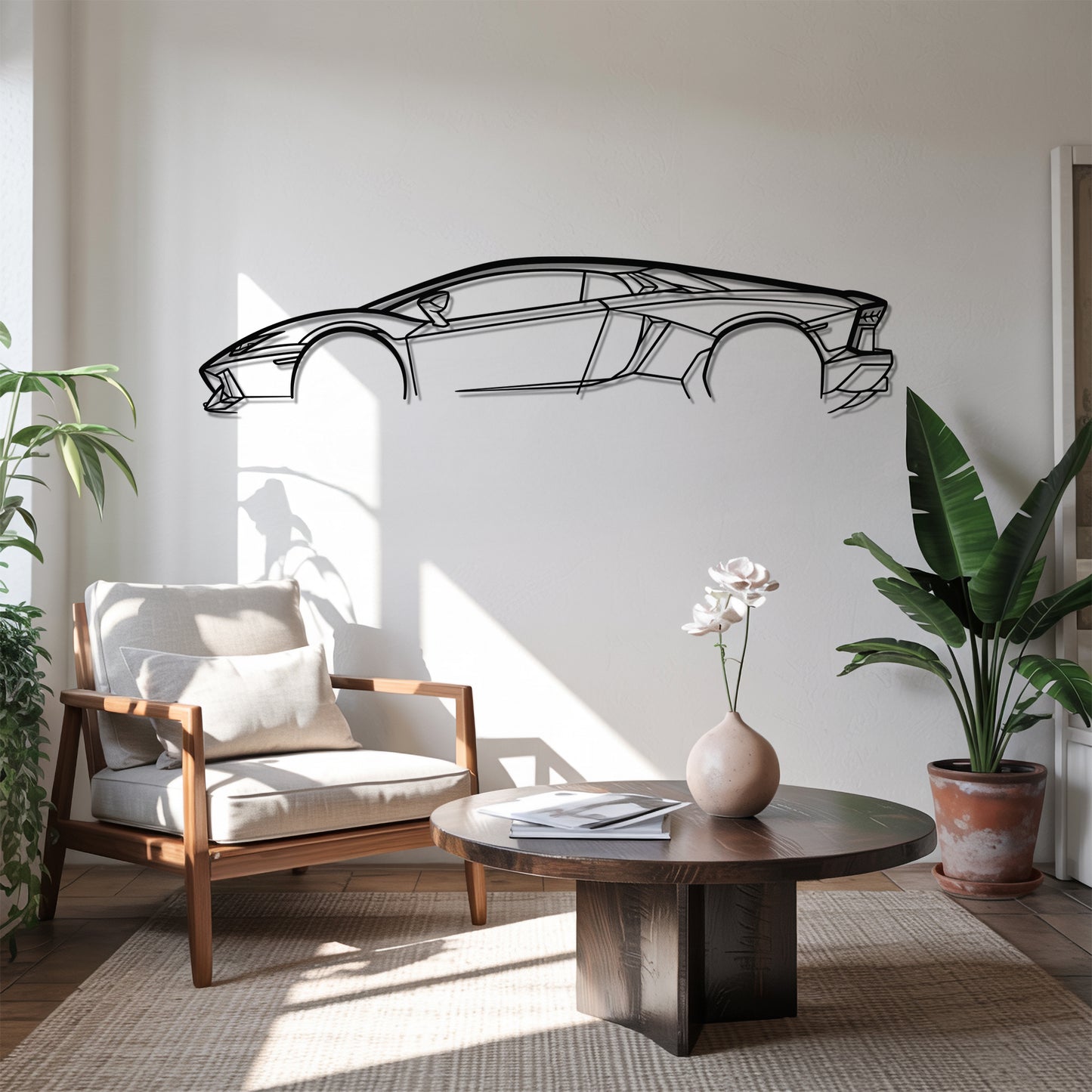 Aventador - Car Metal Silhouette Wall Art - Car Enthusiast Gift - Laser-cut Garage Decor