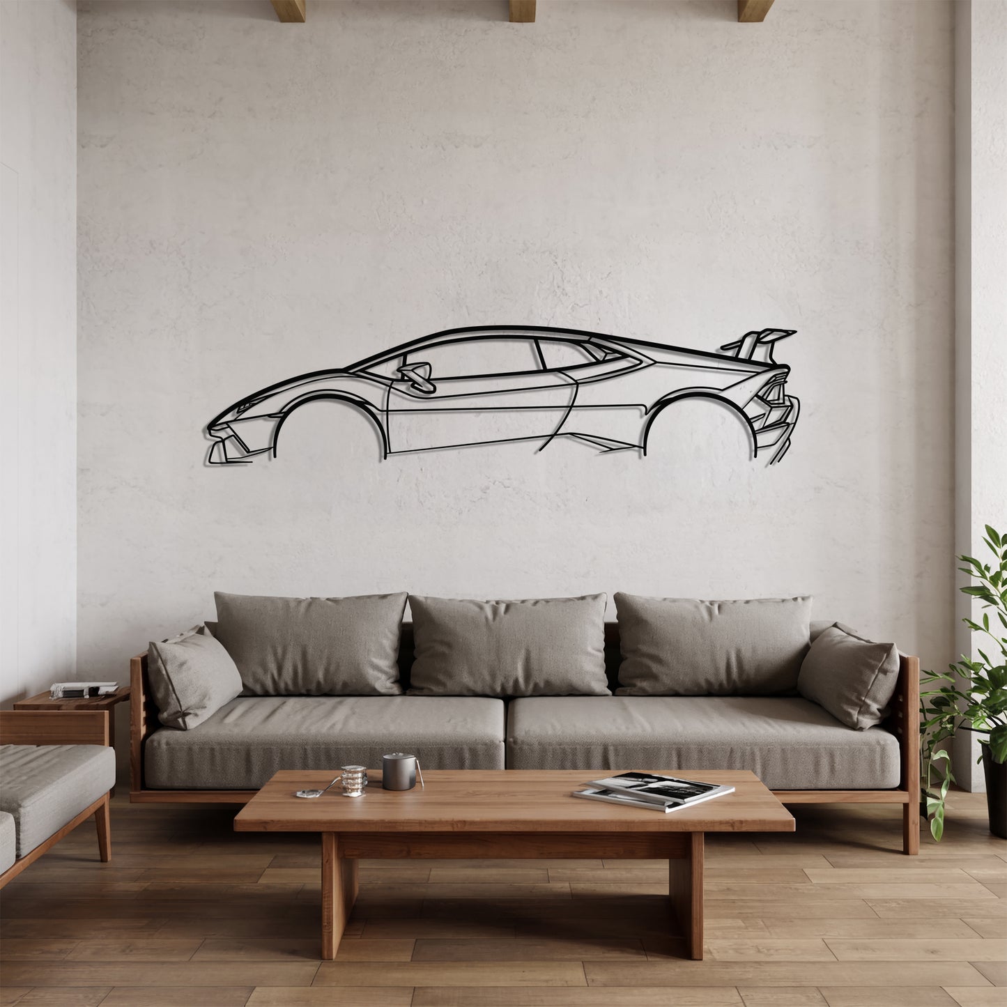 Huracan Performante - Car Metal Silhouette Wall Art - Car Enthusiast Gift - Laser-cut Garage Decor