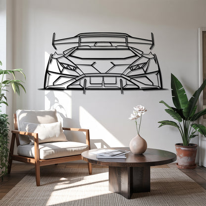 Huracan STO Front - Car Metal Silhouette Wall Art - Car Enthusiast Gift - Laser-cut Garage Decor