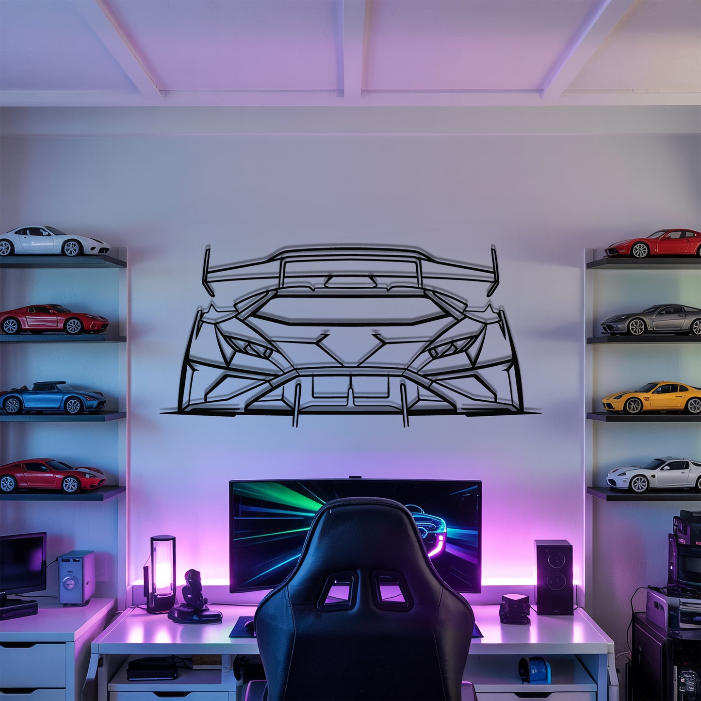 Huracan STO Front - Car Metal Silhouette Wall Art - Car Enthusiast Gift - Laser-cut Garage Decor