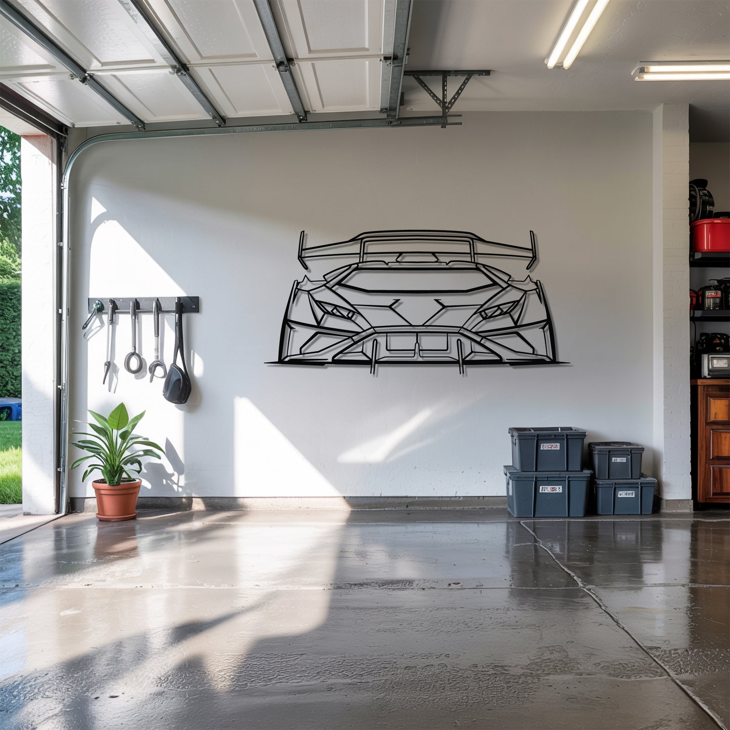 Huracan STO Front - Car Metal Silhouette Wall Art - Car Enthusiast Gift - Laser-cut Garage Decor