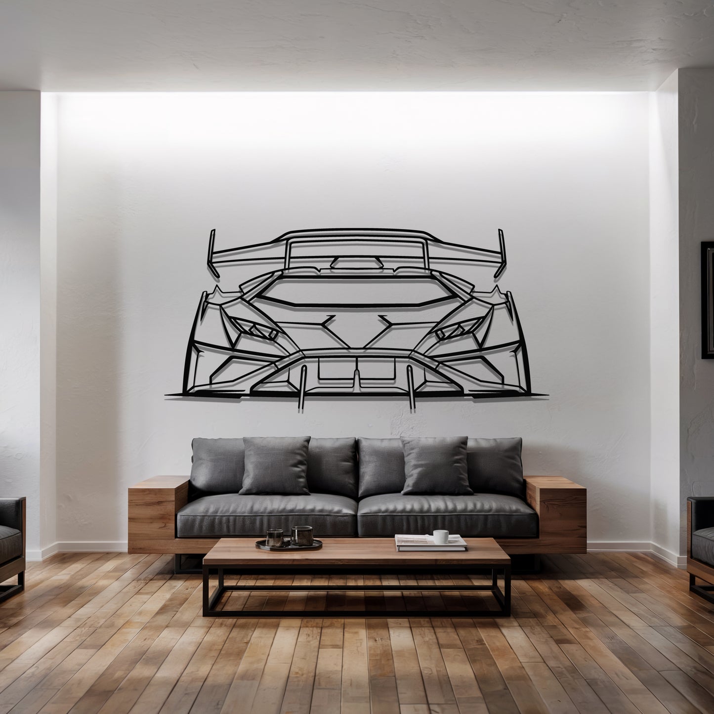 Huracan STO Front - Car Metal Silhouette Wall Art - Car Enthusiast Gift - Laser-cut Garage Decor