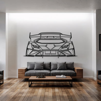 Huracan STO Front - Car Metal Silhouette Wall Art - Car Enthusiast Gift - Laser-cut Garage Decor