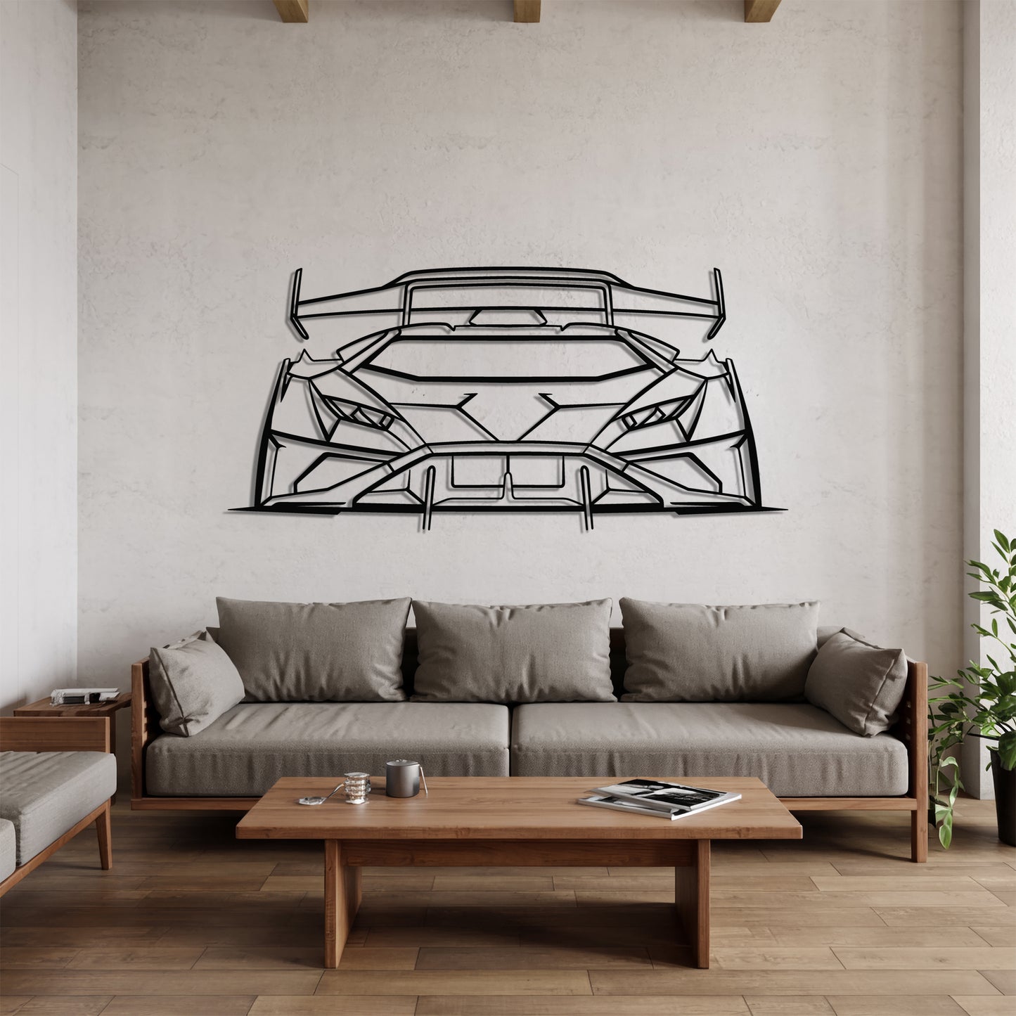 Huracan STO Front - Car Metal Silhouette Wall Art - Car Enthusiast Gift - Laser-cut Garage Decor