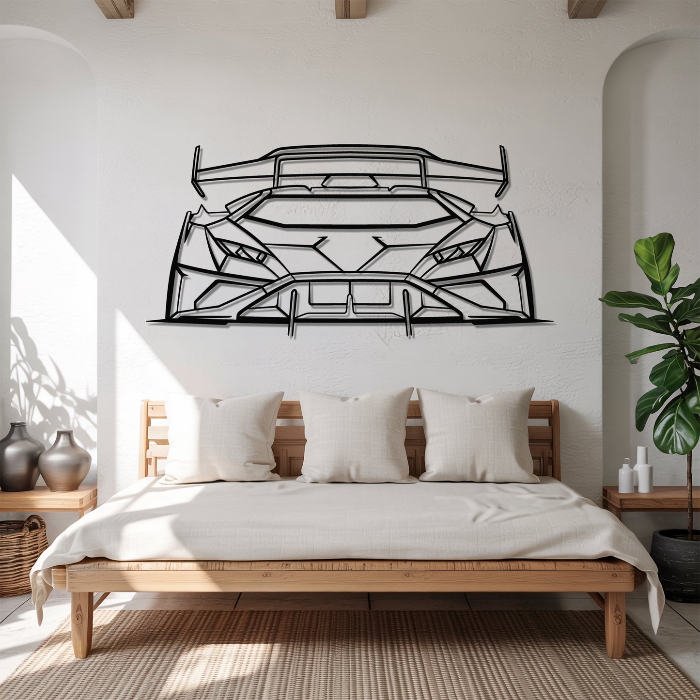 Huracan STO Front - Car Metal Silhouette Wall Art - Car Enthusiast Gift - Laser-cut Garage Decor