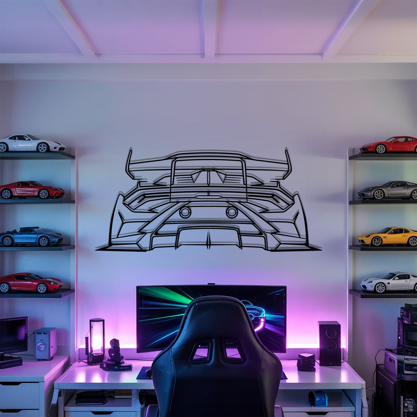 Huracan STO Back - Car Metal Silhouette Wall Art - Car Enthusiast Gift - Laser-cut Garage Decor