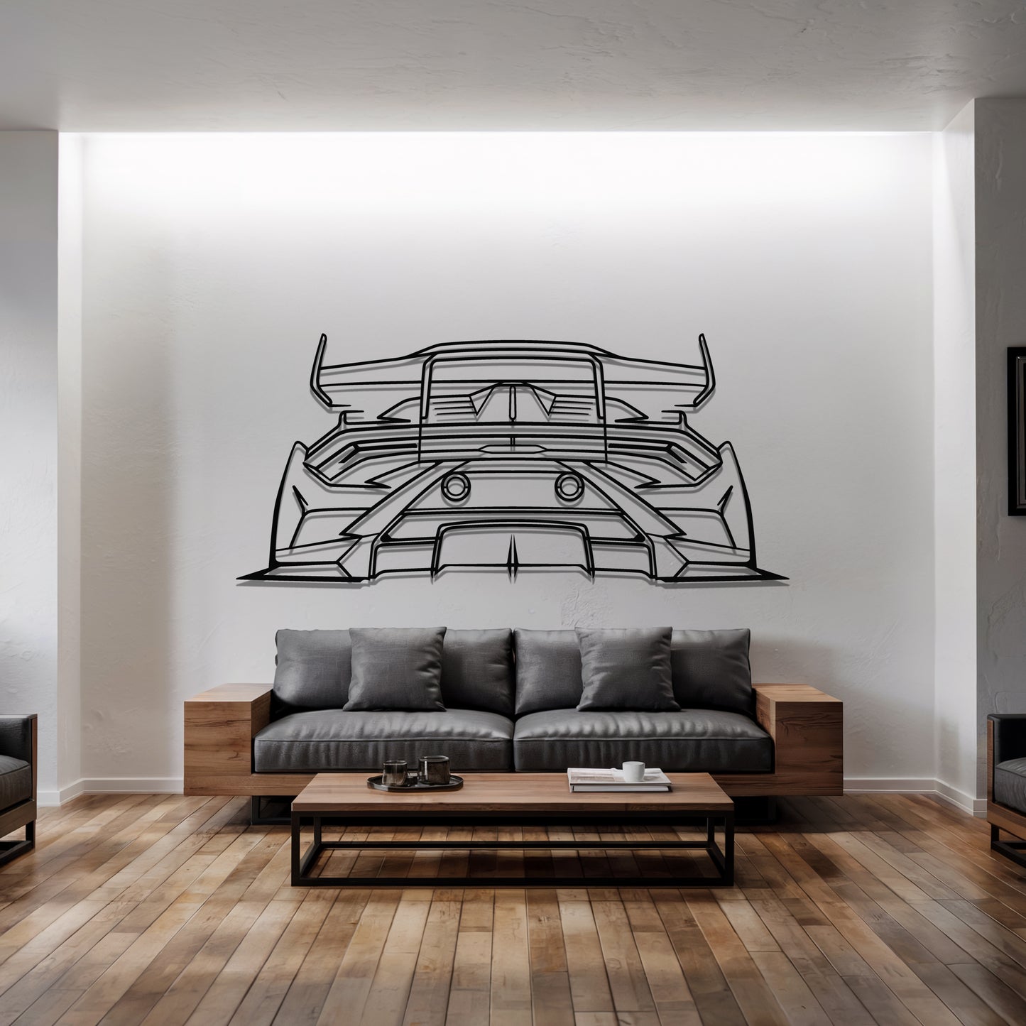 Huracan STO Back - Car Metal Silhouette Wall Art - Car Enthusiast Gift - Laser-cut Garage Decor