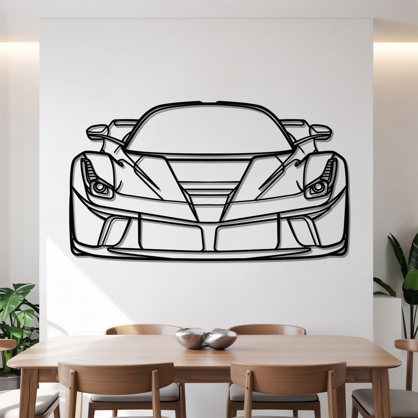 La Front - Car Metal Silhouette Wall Art - Car Enthusiast Gift - Laser-cut Garage Decor