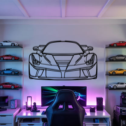 La Front - Car Metal Silhouette Wall Art - Car Enthusiast Gift - Laser-cut Garage Decor