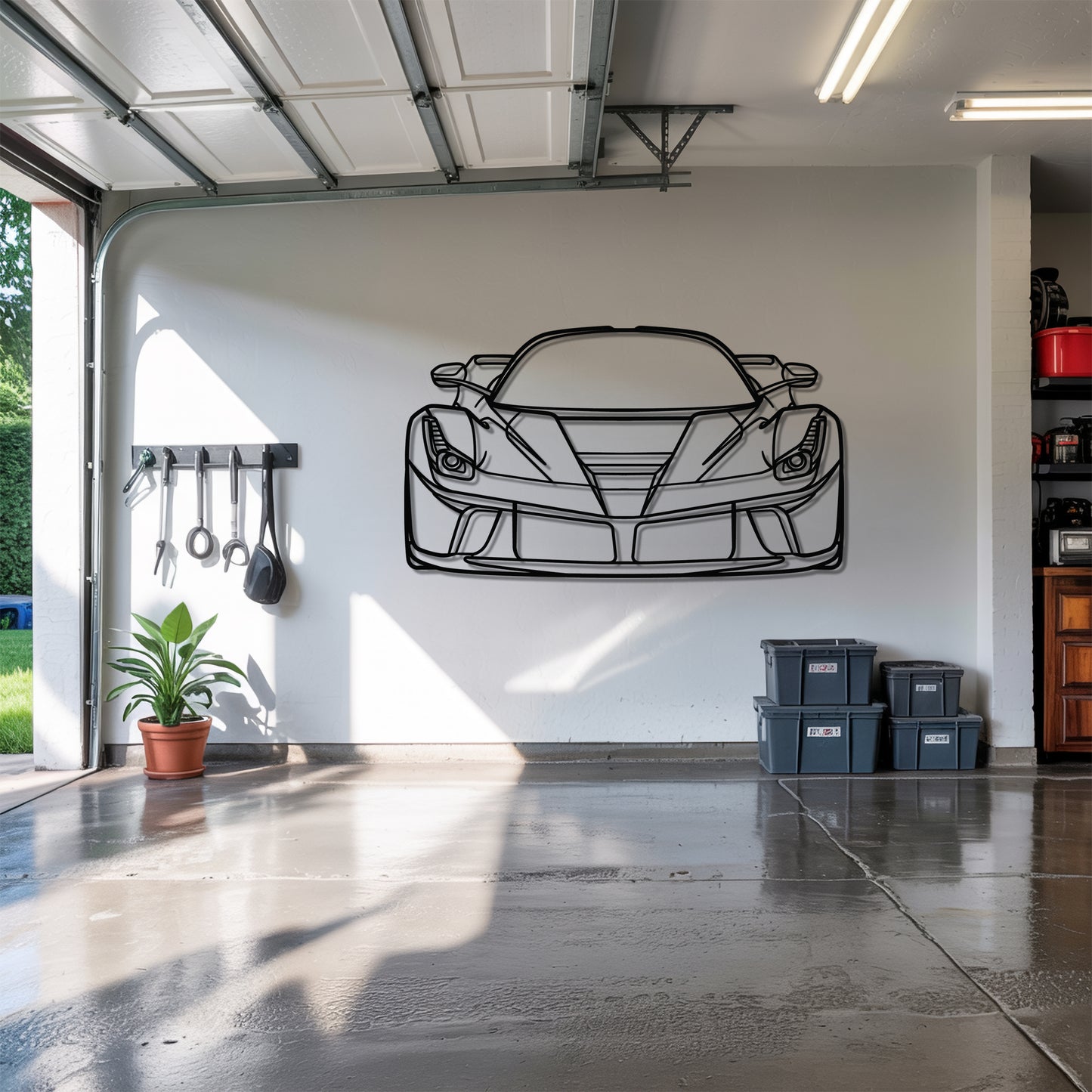 La Front - Car Metal Silhouette Wall Art - Car Enthusiast Gift - Laser-cut Garage Decor