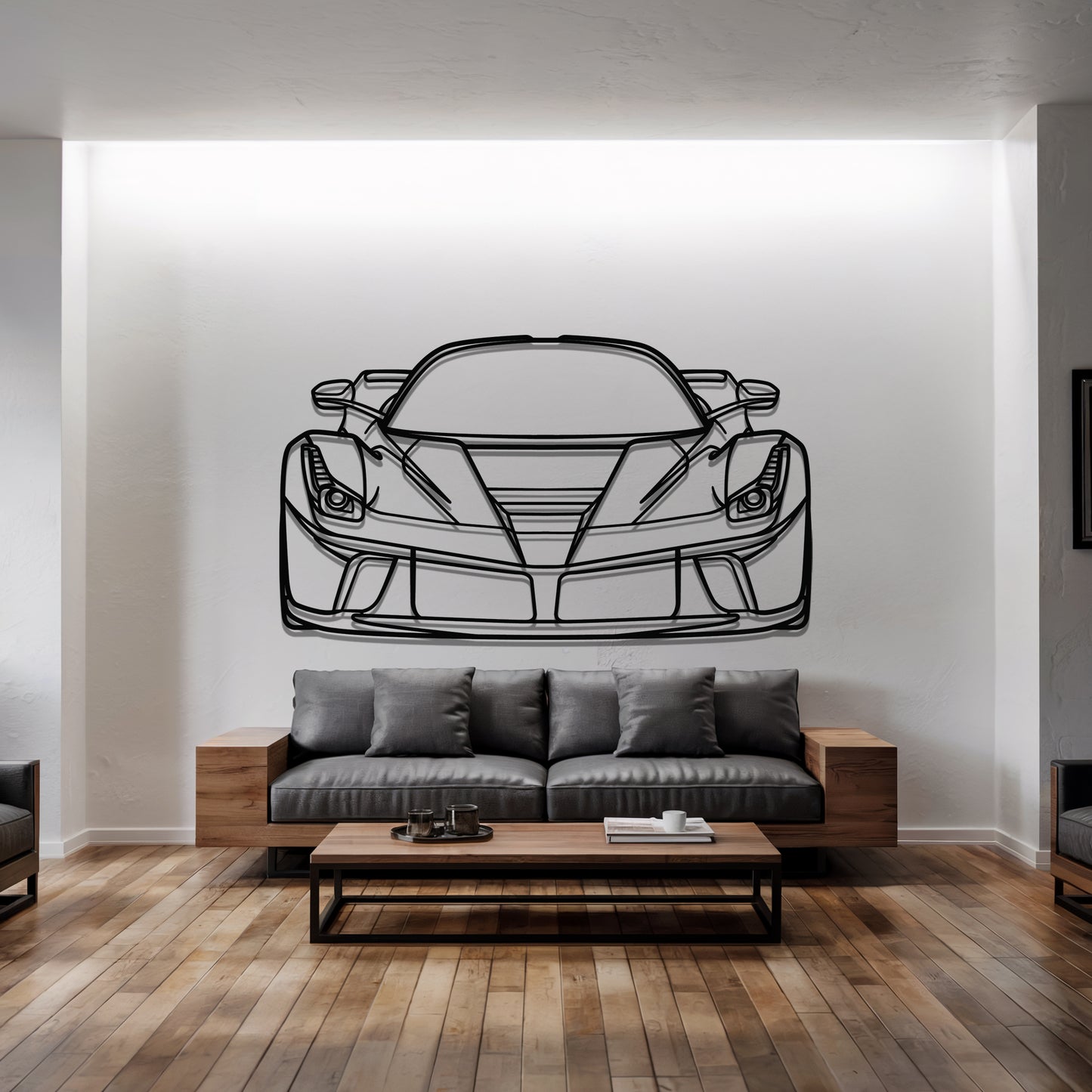 La Front - Car Metal Silhouette Wall Art - Car Enthusiast Gift - Laser-cut Garage Decor