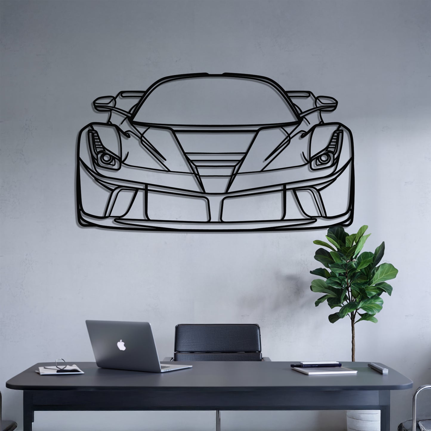 La Front - Car Metal Silhouette Wall Art - Car Enthusiast Gift - Laser-cut Garage Decor