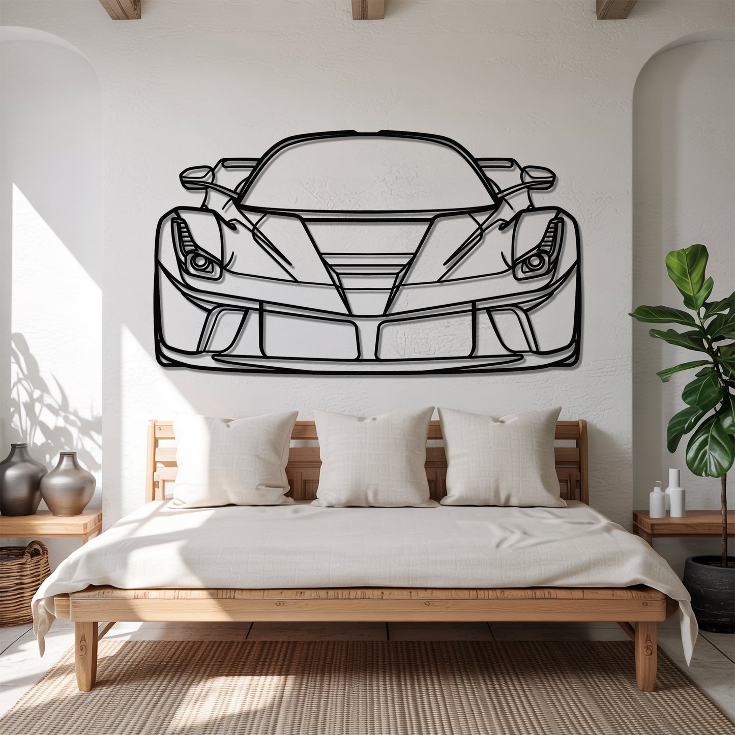 La Front - Car Metal Silhouette Wall Art - Car Enthusiast Gift - Laser-cut Garage Decor