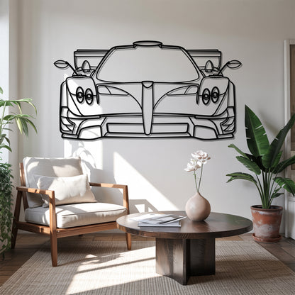Zonda Revolucion Front - Car Metal Silhouette Wall Art - Car Enthusiast Gift - Laser-cut Garage Decor