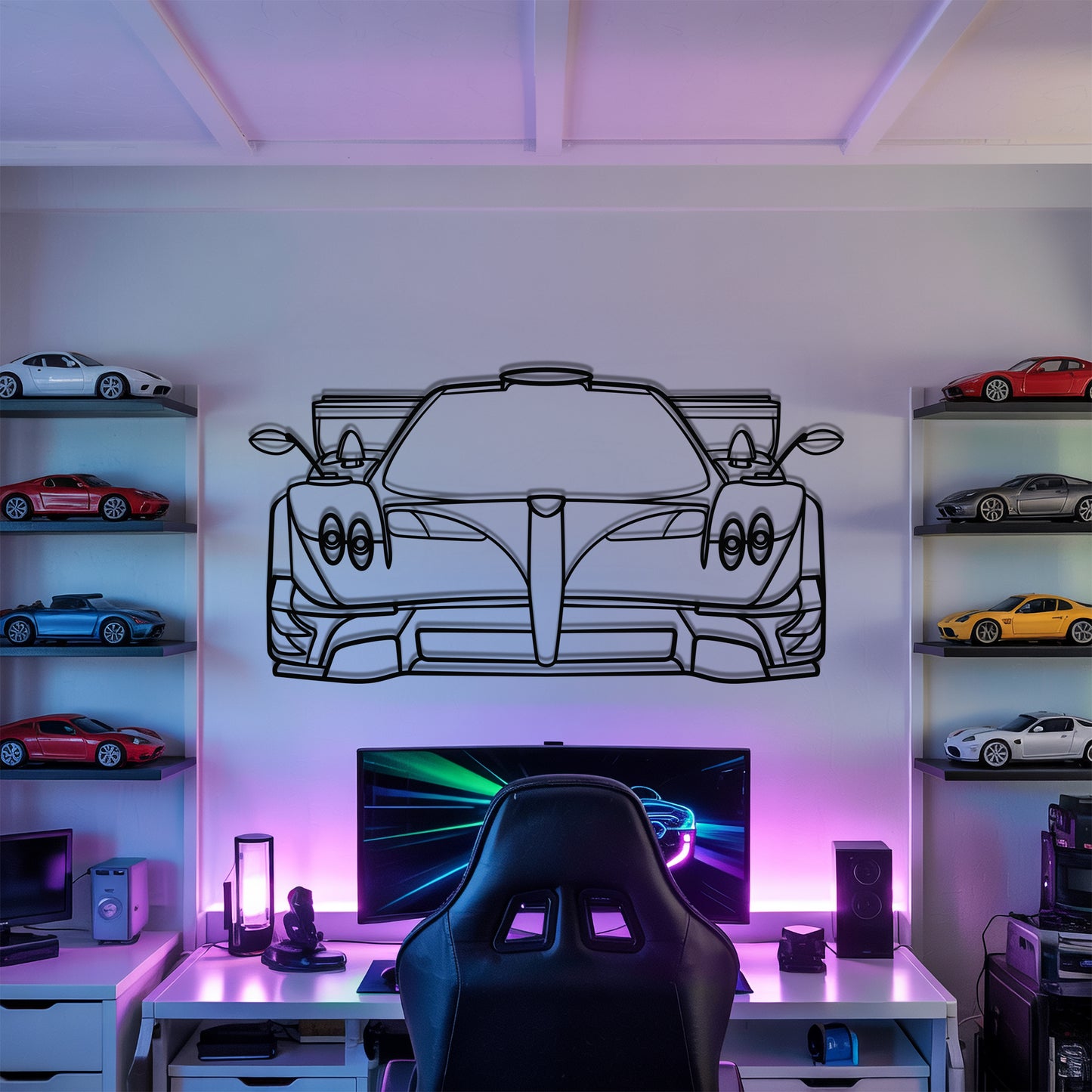 Zonda Revolucion Front - Car Metal Silhouette Wall Art - Car Enthusiast Gift - Laser-cut Garage Decor