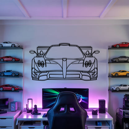 Zonda Revolucion Front - Car Metal Silhouette Wall Art - Car Enthusiast Gift - Laser-cut Garage Decor