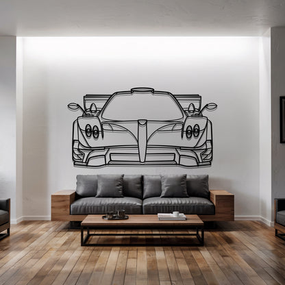 Zonda Revolucion Front - Car Metal Silhouette Wall Art - Car Enthusiast Gift - Laser-cut Garage Decor