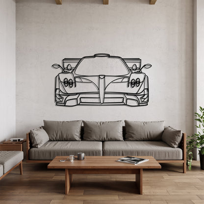 Zonda Revolucion Front - Car Metal Silhouette Wall Art - Car Enthusiast Gift - Laser-cut Garage Decor