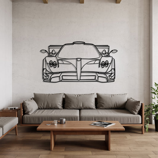 Zonda Revolucion Front - Car Metal Silhouette Wall Art - Car Enthusiast Gift - Laser-cut Garage Decor