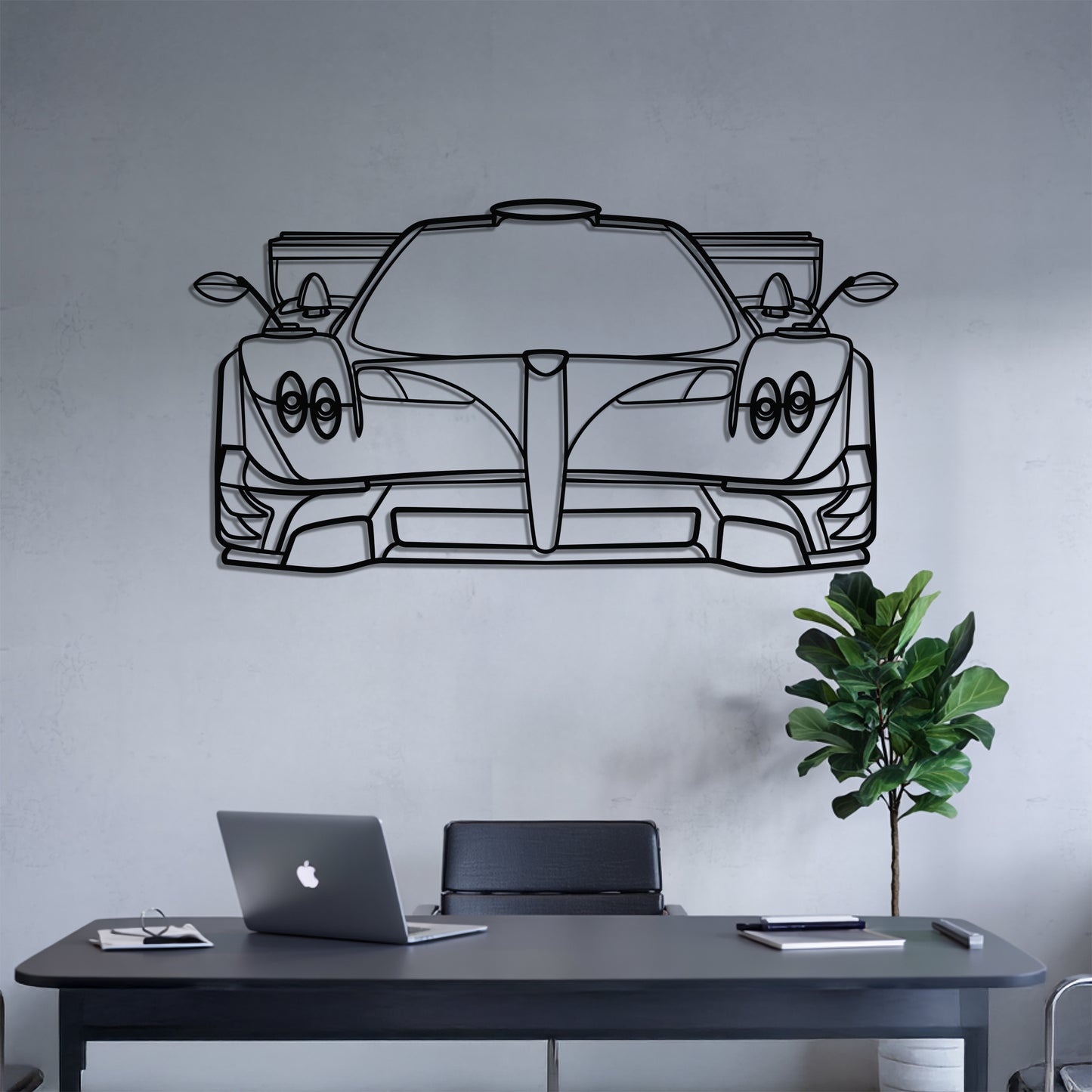 Zonda Revolucion Front - Car Metal Silhouette Wall Art - Car Enthusiast Gift - Laser-cut Garage Decor