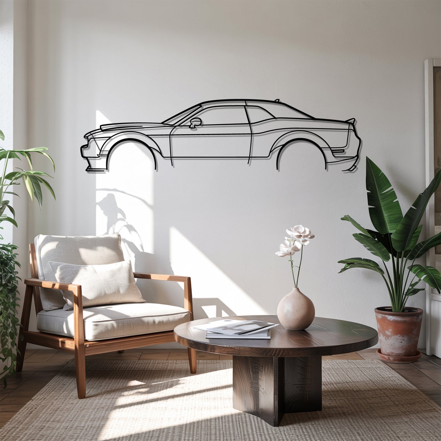 Challenger SRT Demon - Car Metal Silhouette Wall Art - Car Enthusiast Gift - Laser-cut Garage Decor