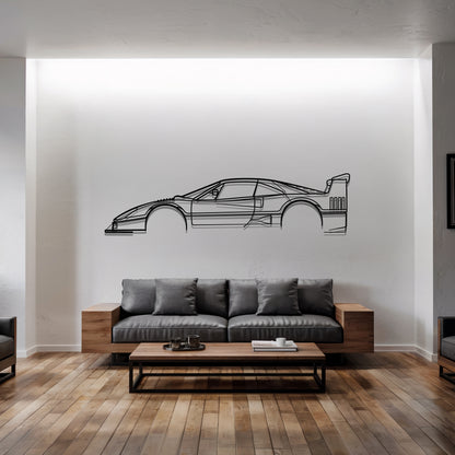 F40 LM - Car Metal Silhouette Wall Art - Car Enthusiast Gift - Laser-cut Garage Decor