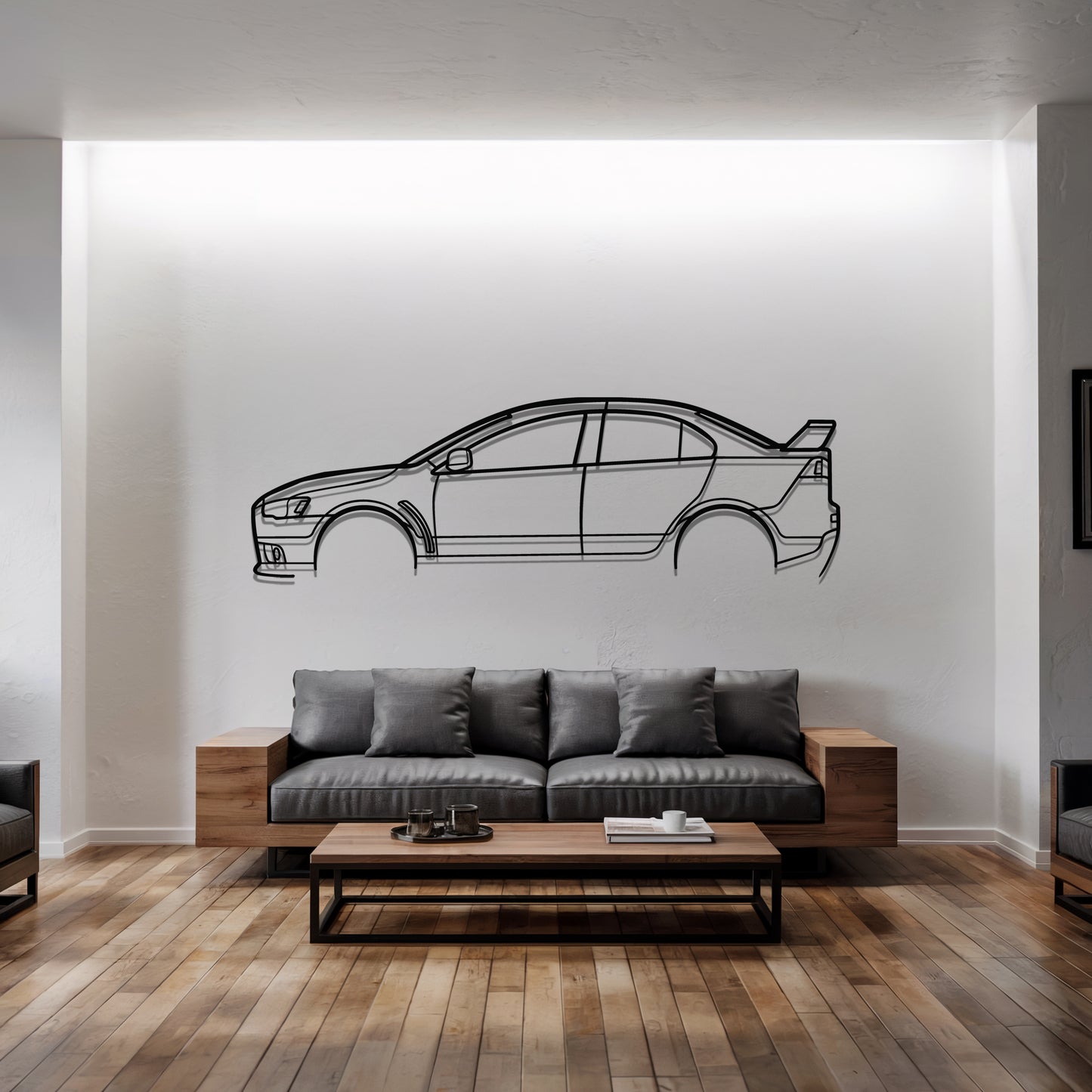 Lancer Evolution X - Car Metal Silhouette Wall Art - Car Enthusiast Gift - Laser-cut Garage Decor