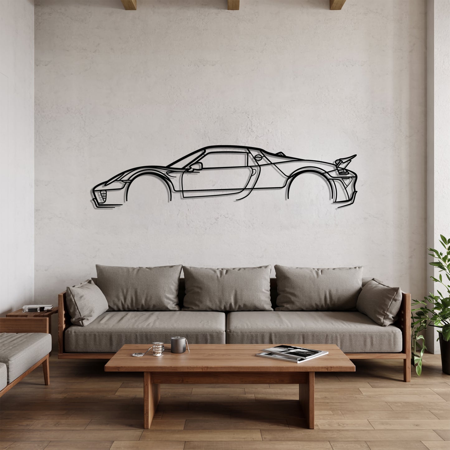 918 Spyder Weissach - Car Metal Silhouette Wall Art - Car Enthusiast Gift - Laser-cut Garage Decor