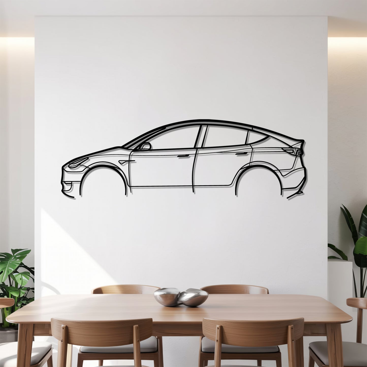Model Y - Car Metal Silhouette Wall Art - Car Enthusiast Gift - Laser-cut Garage Decor