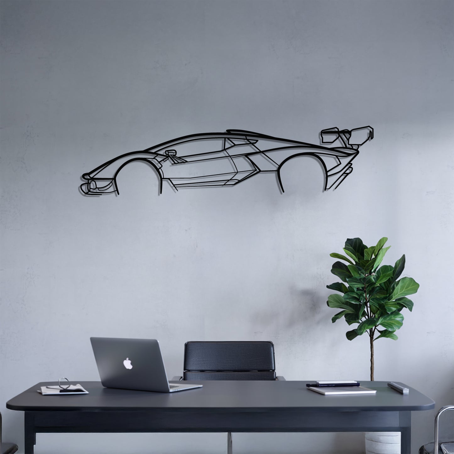 Essenza SCV12 - Car Metal Silhouette Wall Art - Car Enthusiast Gift - Laser-cut Garage Decor