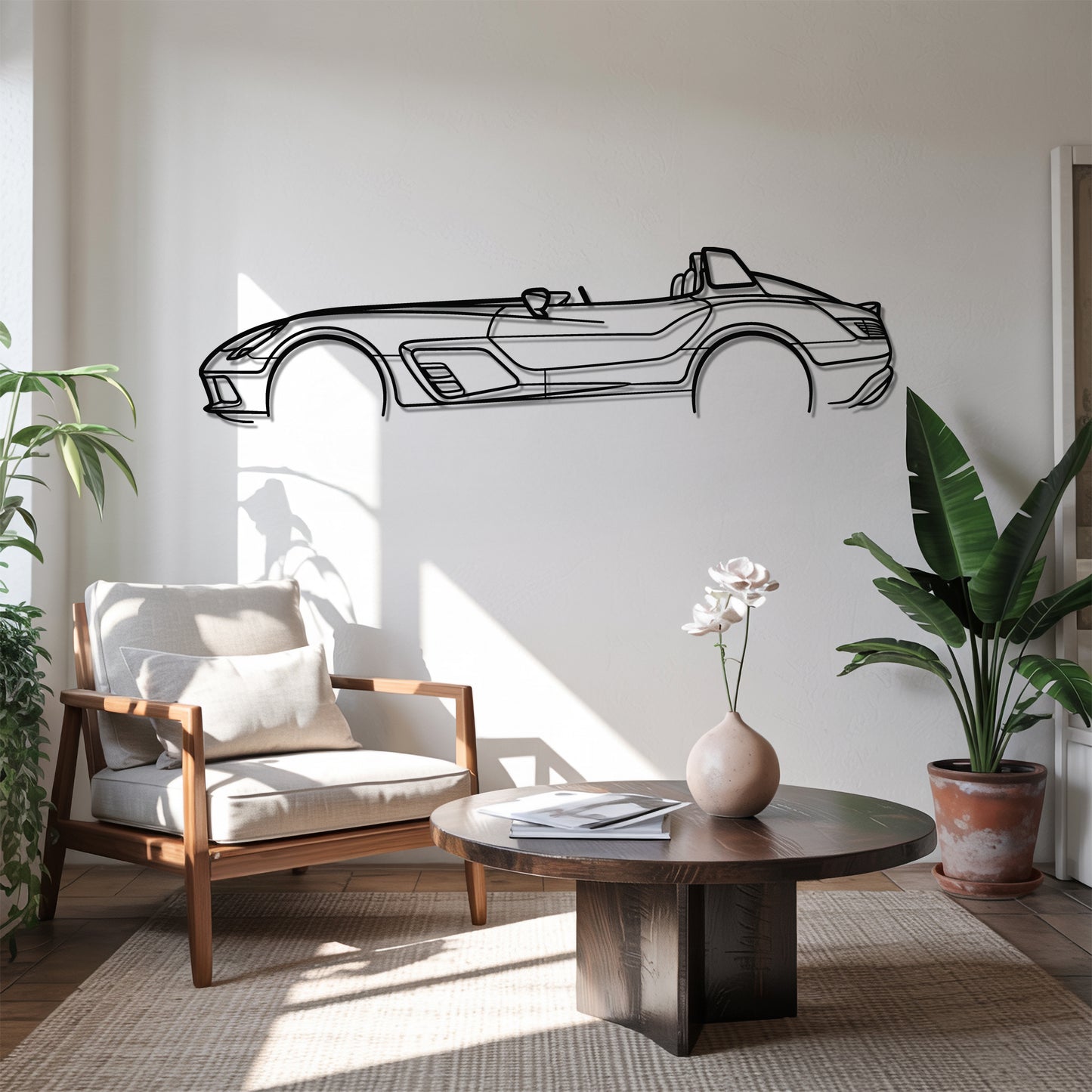 SLR Stirling Moss - Car Metal Silhouette Wall Art - Car Enthusiast Gift - Laser-cut Garage Decor