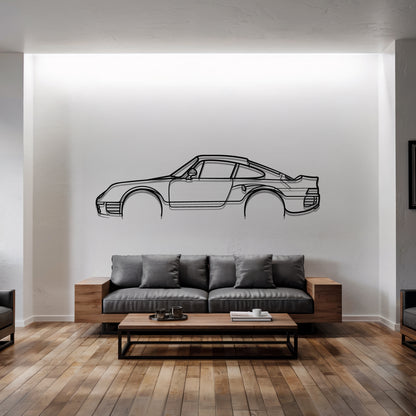 959 - Car Metal Silhouette Wall Art - Car Enthusiast Gift - Laser-cut Garage Decor