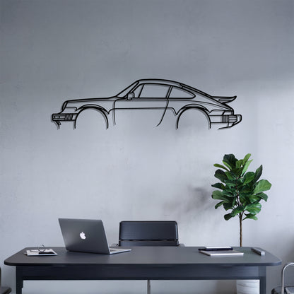 930 Turbo - Car Metal Silhouette Wall Art - Car Enthusiast Gift - Laser-cut Garage Decor