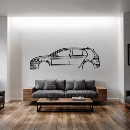 MK7.5 Golf R - Car Metal Silhouette Wall Art - Car Enthusiast Gift - Laser-cut Garage Decor