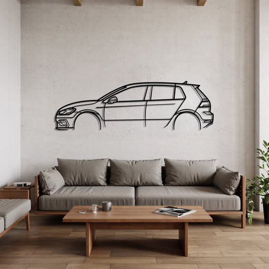 MK7.5 Golf R - Car Metal Silhouette Wall Art - Car Enthusiast Gift - Laser-cut Garage Decor