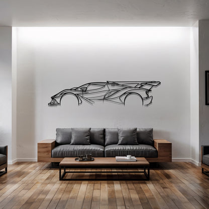 Intensa Emozione - Car Metal Silhouette Wall Art - Car Enthusiast Gift - Laser-cut Garage Decor