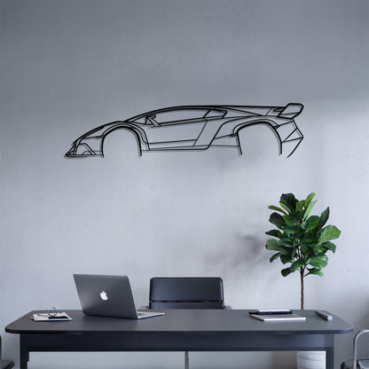 Veneno - Car Metal Silhouette Wall Art - Car Enthusiast Gift - Laser-cut Garage Decor