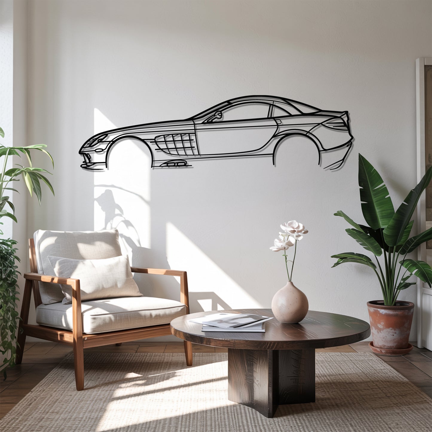 SLR 722 - Car Metal Silhouette Wall Art - Car Enthusiast Gift - Laser-cut Garage Decor