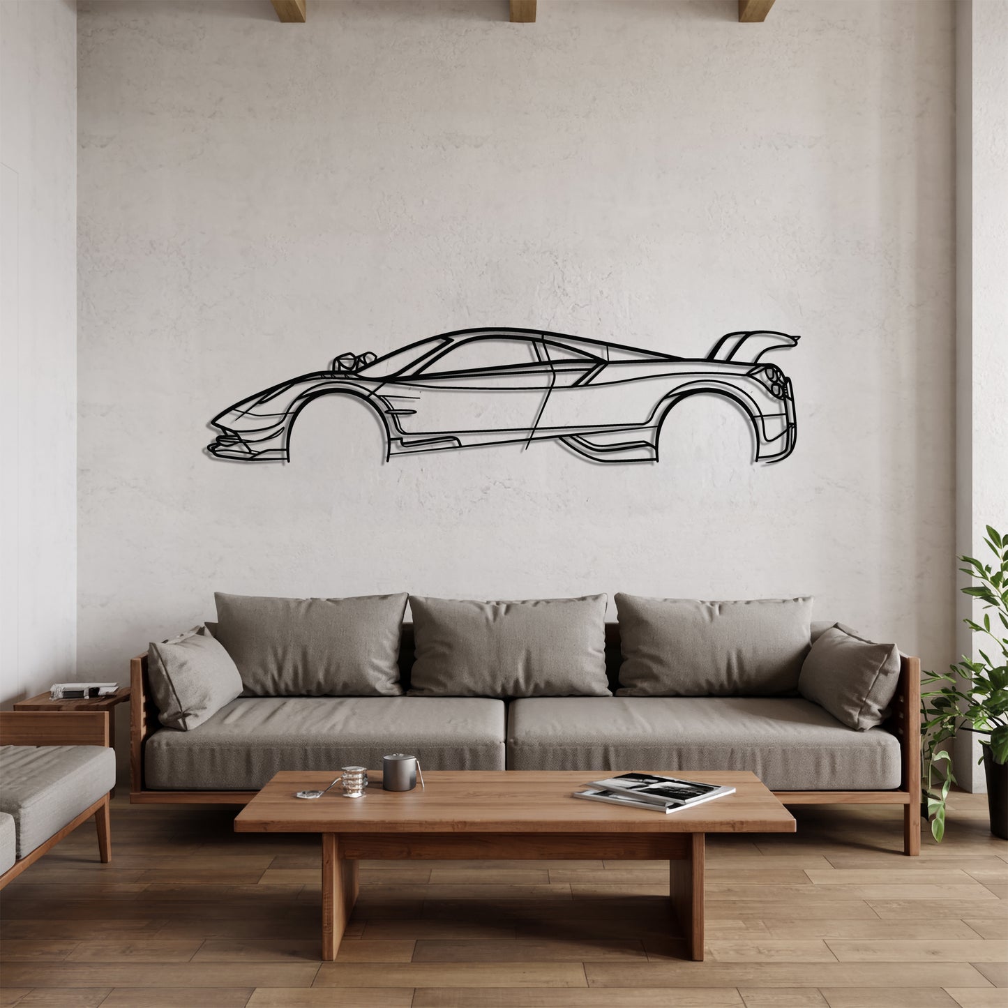 Huayra BC - Car Metal Silhouette Wall Art - Car Enthusiast Gift - Laser-cut Garage Decor