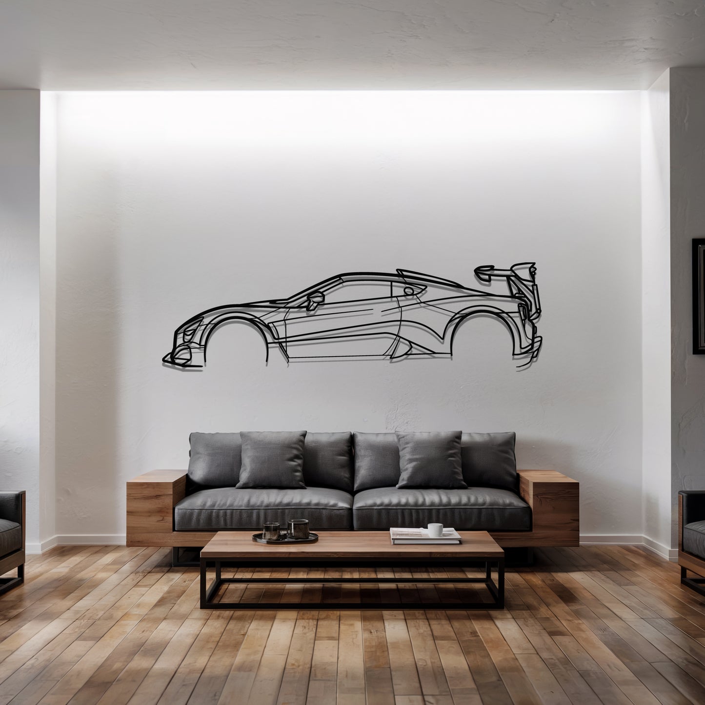 TSR-S - Car Metal Silhouette Wall Art - Car Enthusiast Gift - Laser-cut Garage Decor