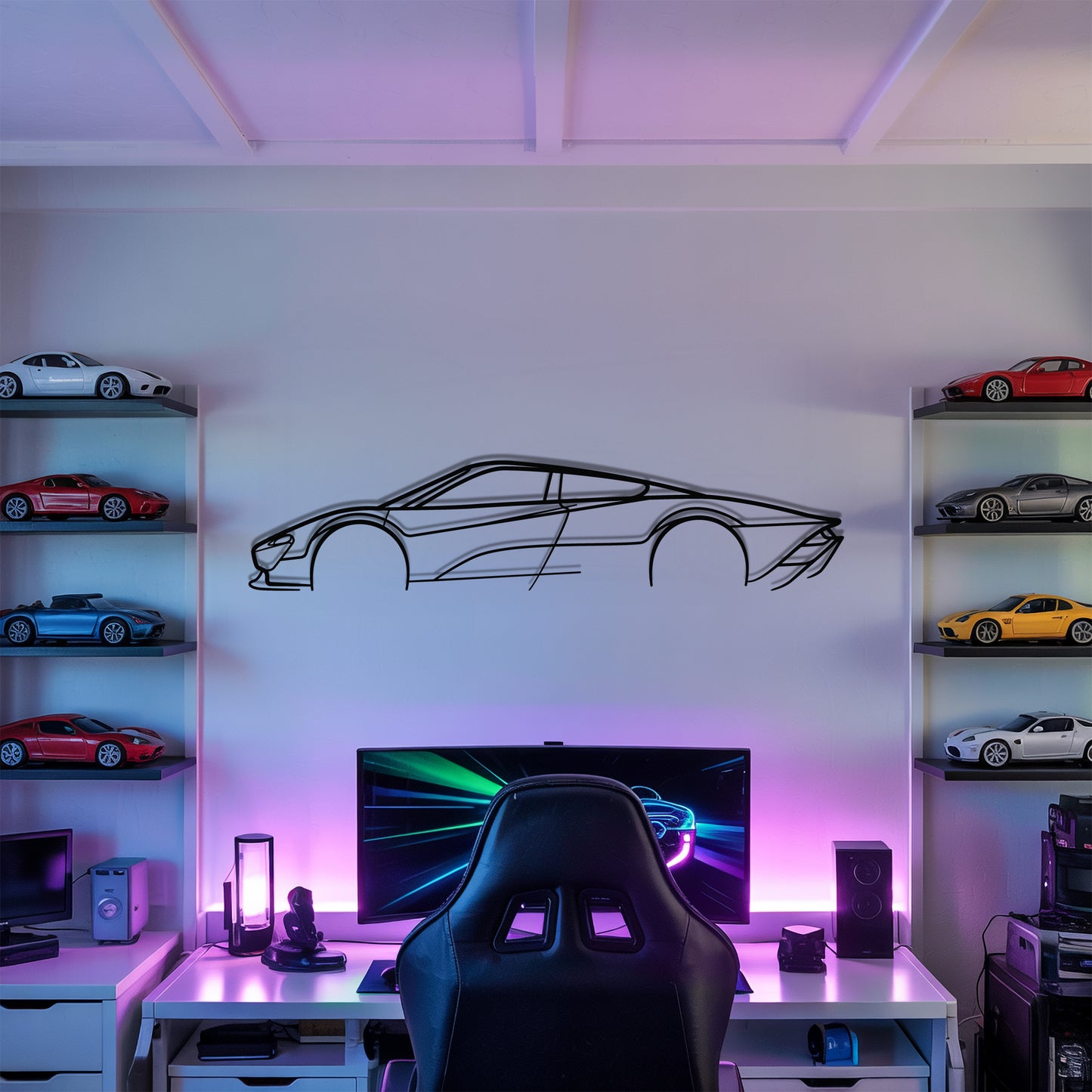 Speedtail - Car Metal Silhouette Wall Art - Car Enthusiast Gift - Laser-cut Garage Decor