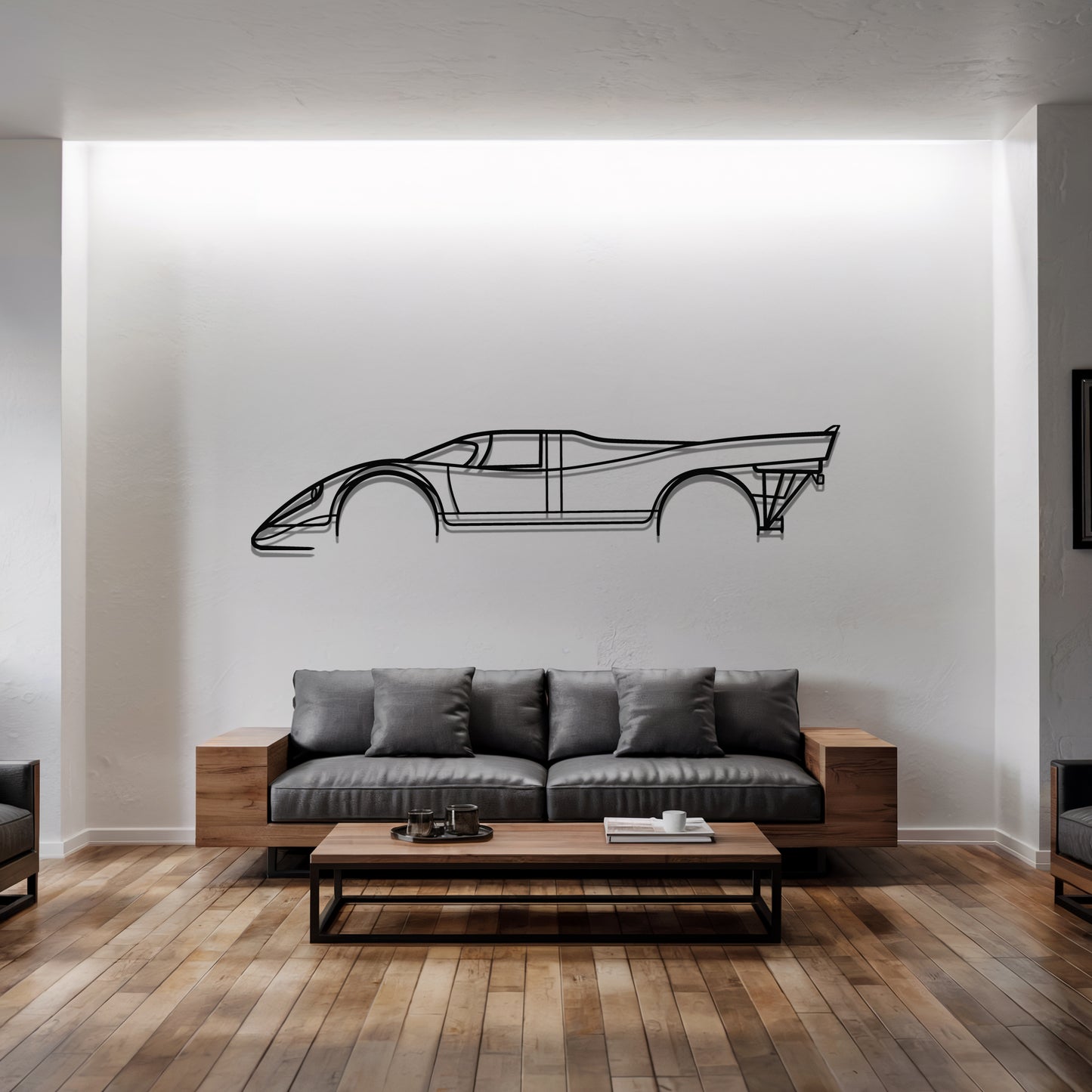 917 - Car Metal Silhouette Wall Art - Car Enthusiast Gift - Laser-cut Garage Decor