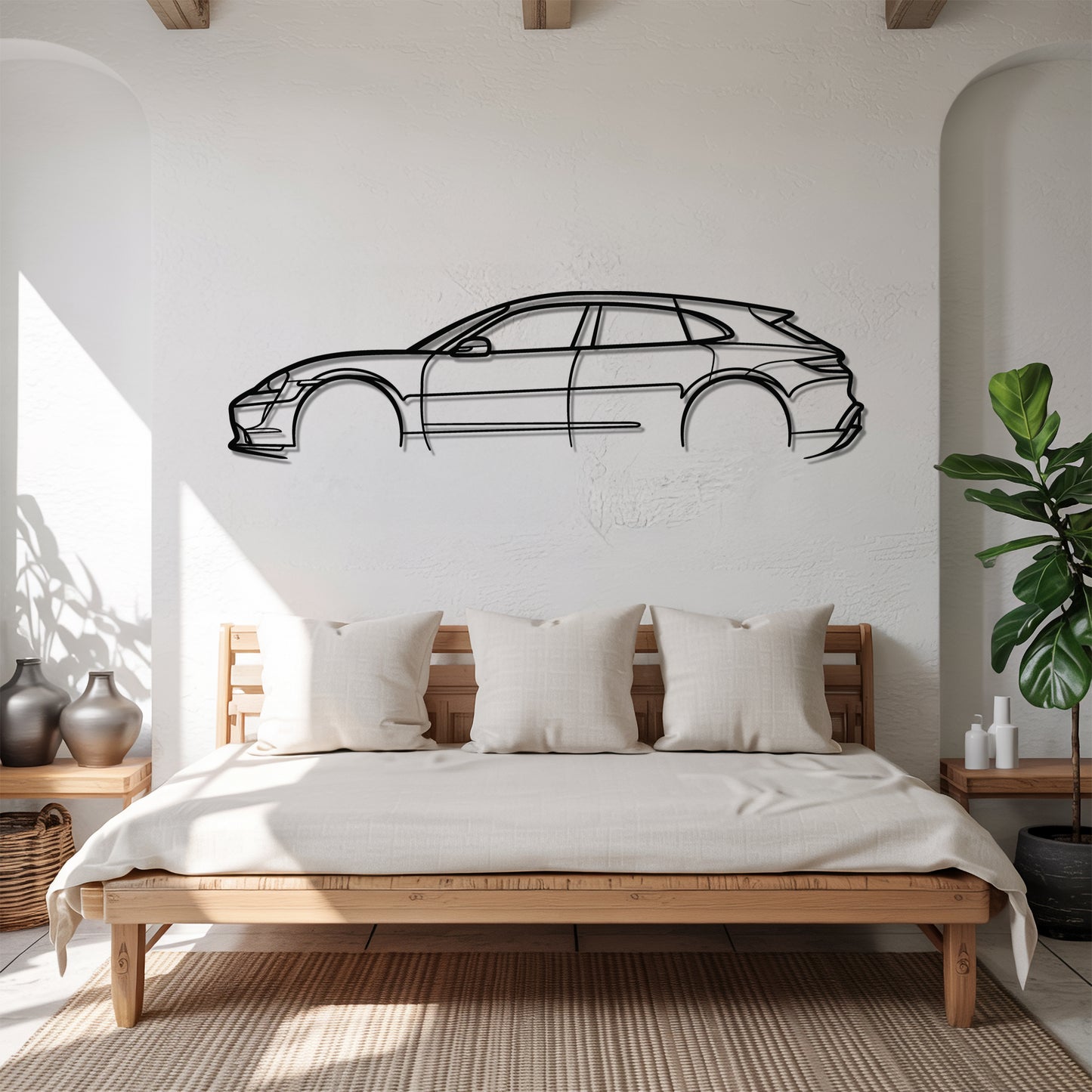 Taycan Turbo Sport Turismo - Car Metal Silhouette Wall Art - Car Enthusiast Gift - Laser-cut Garage Decor