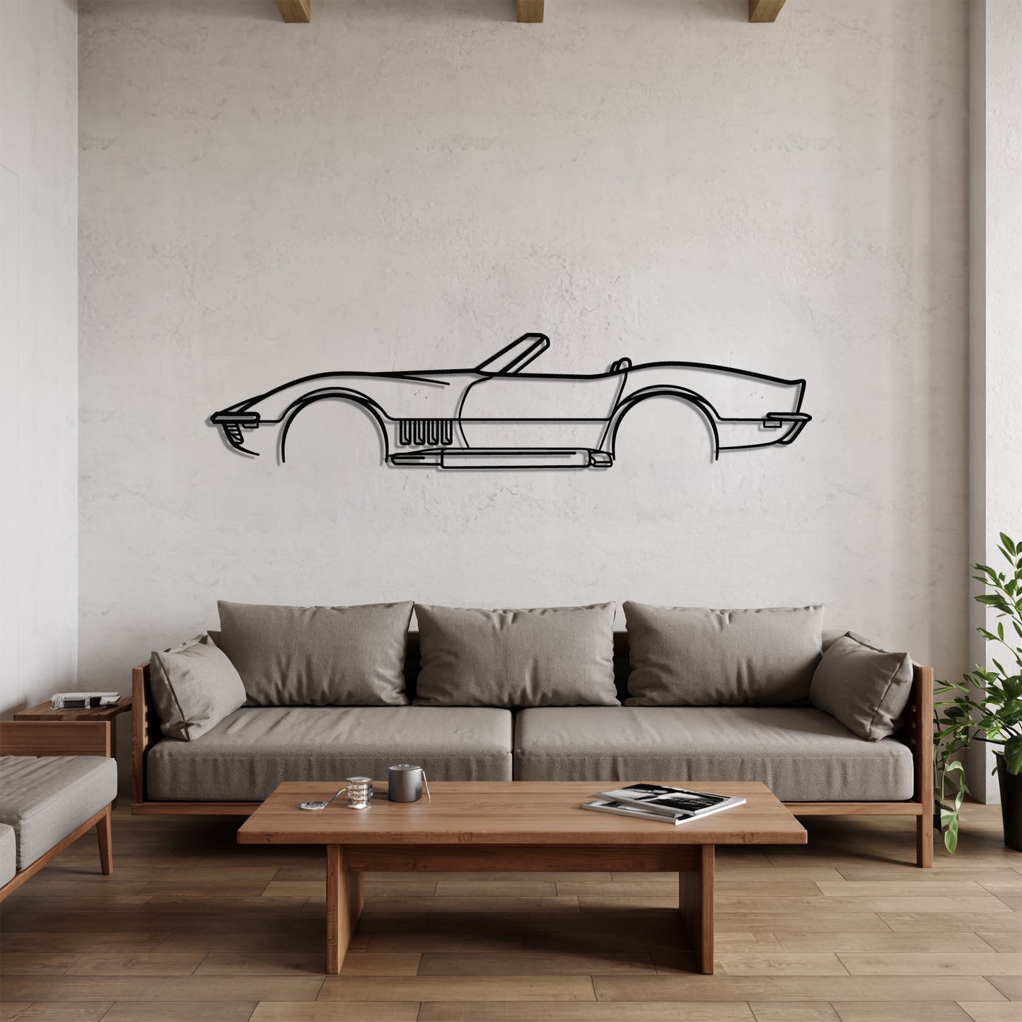 Corvette (C3) - Car Metal Silhouette Wall Art - Car Enthusiast Gift - Laser-cut Garage Decor