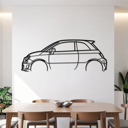 500 - Car Metal Silhouette Wall Art - Car Enthusiast Gift - Laser-cut Garage Decor