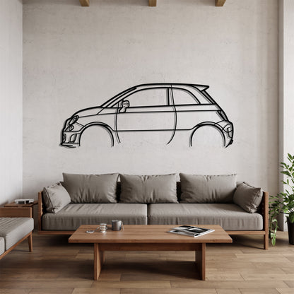 500 - Car Metal Silhouette Wall Art - Car Enthusiast Gift - Laser-cut Garage Decor