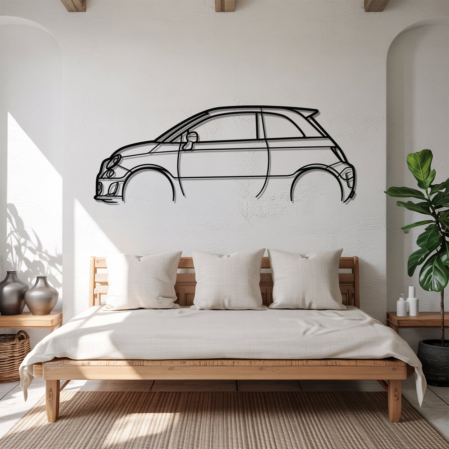 500 - Car Metal Silhouette Wall Art - Car Enthusiast Gift - Laser-cut Garage Decor