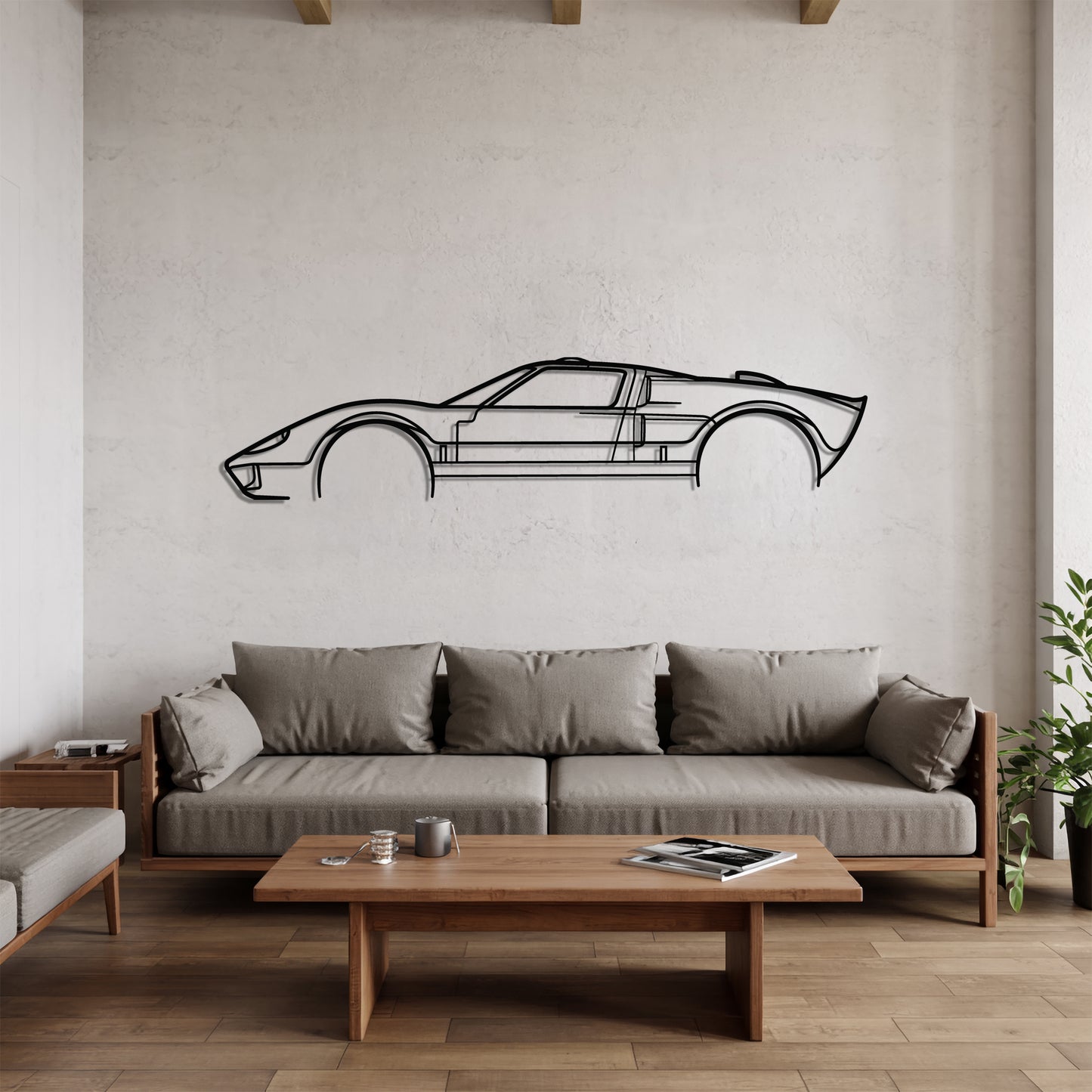 GT40 - Car Metal Silhouette Wall Art - Car Enthusiast Gift - Laser-cut Garage Decor